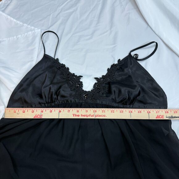 Vintage Y2K Babydoll Tank Top V Neck Fairy Sheer Lace Whimsigoth Linea Donatella - Picture 8 of 10